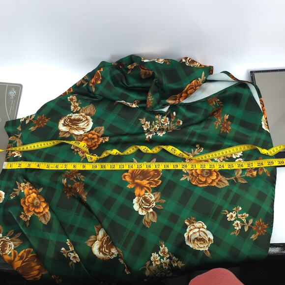 Modcloth Whimsy Retro-Chic Flowy A-Line Regal Floral Over Green Buffalo Check S - Picture 13 of 14